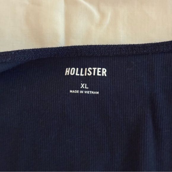 Hollister Easy Long Sleeve Square Neck Babydoll Top Navy Blue Size XL - Picture 4 of 8